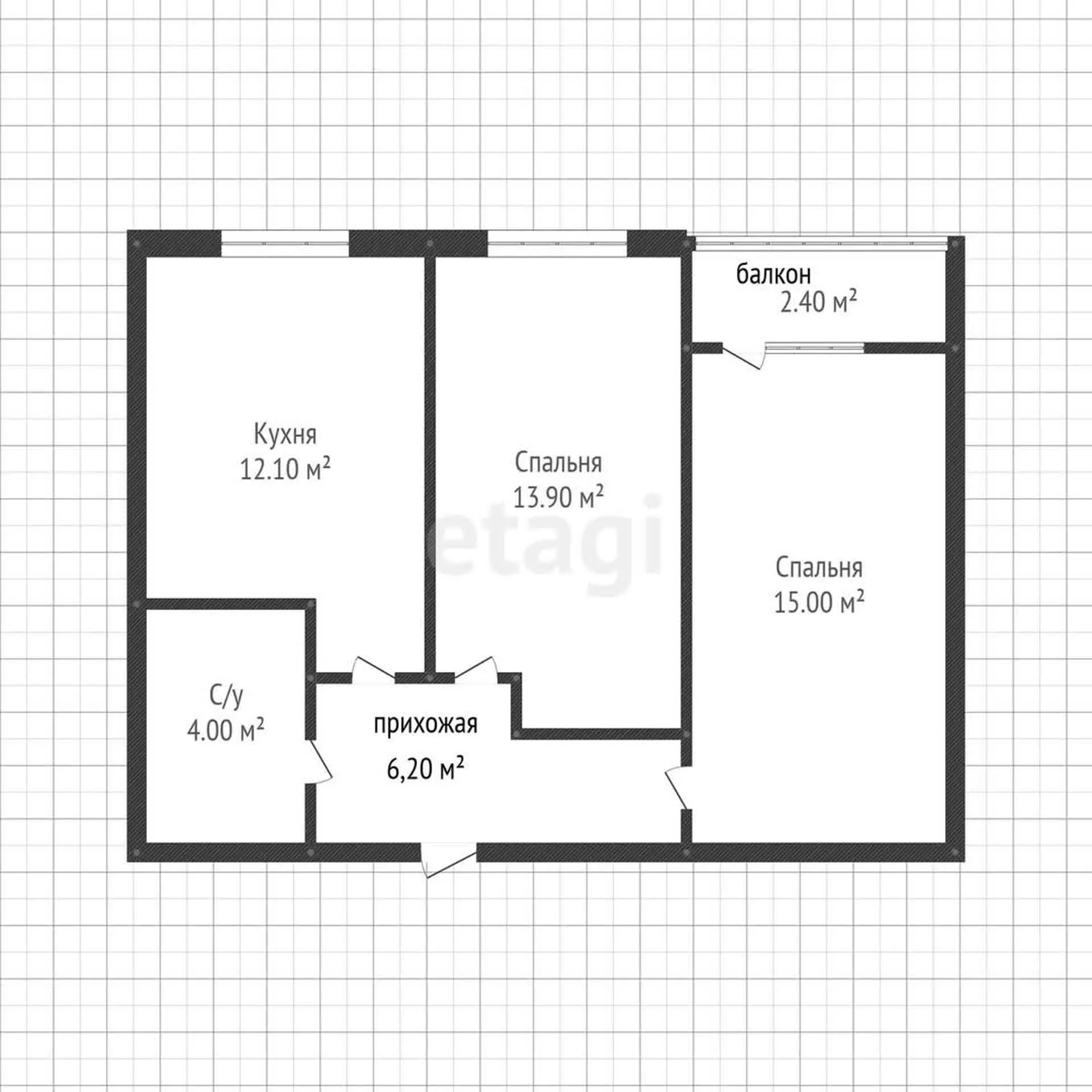 2-к квартира, 51.2м² (Войсковая улица, 4к6) - миниатюра 15