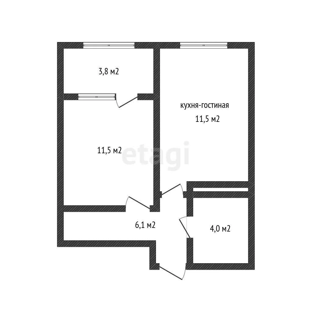 1-к квартира, 36.8м² (улица Виктора Казанцева, ) - миниатюра 19