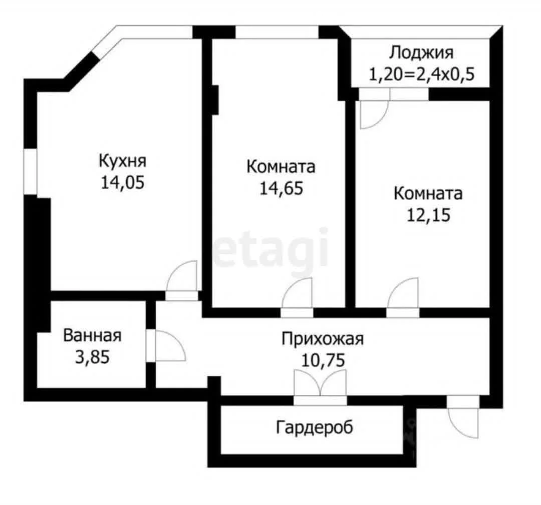 2-к квартира, 58.4м² (Шоссейная улица, 63к16) - миниатюра 12