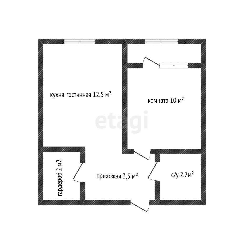 1-к квартира, 30.7м² (улица Западный Обход, 39/2) - миниатюра 12