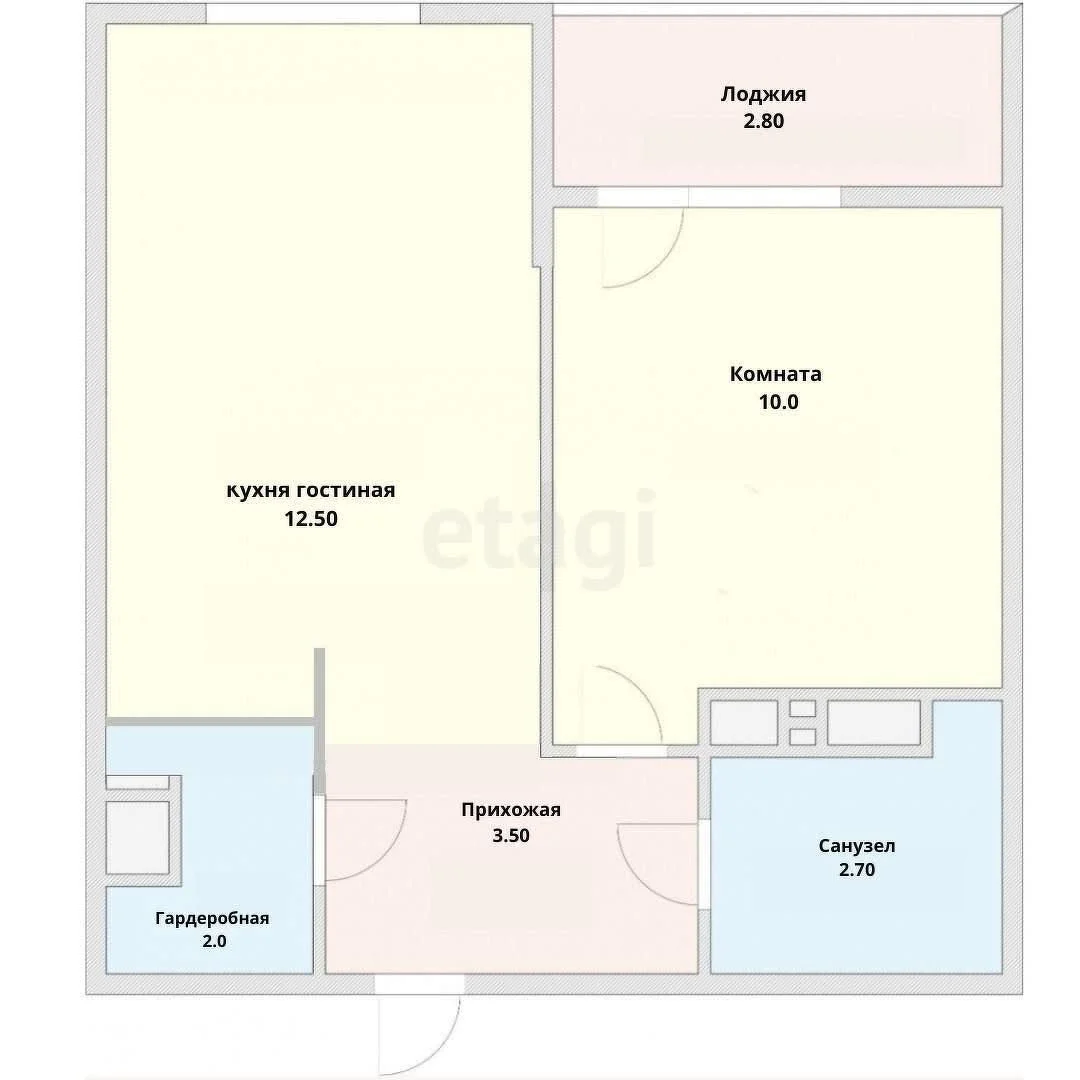 1-к квартира, 30.7м² (улица Западный Обход, 39/2) - миниатюра 13