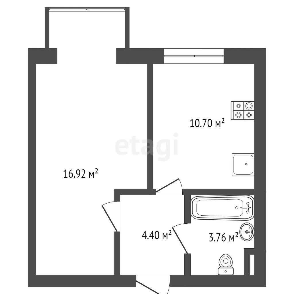 1-к квартира, 36.5м² (Лиссабонская улица, 109к27) - миниатюра 28