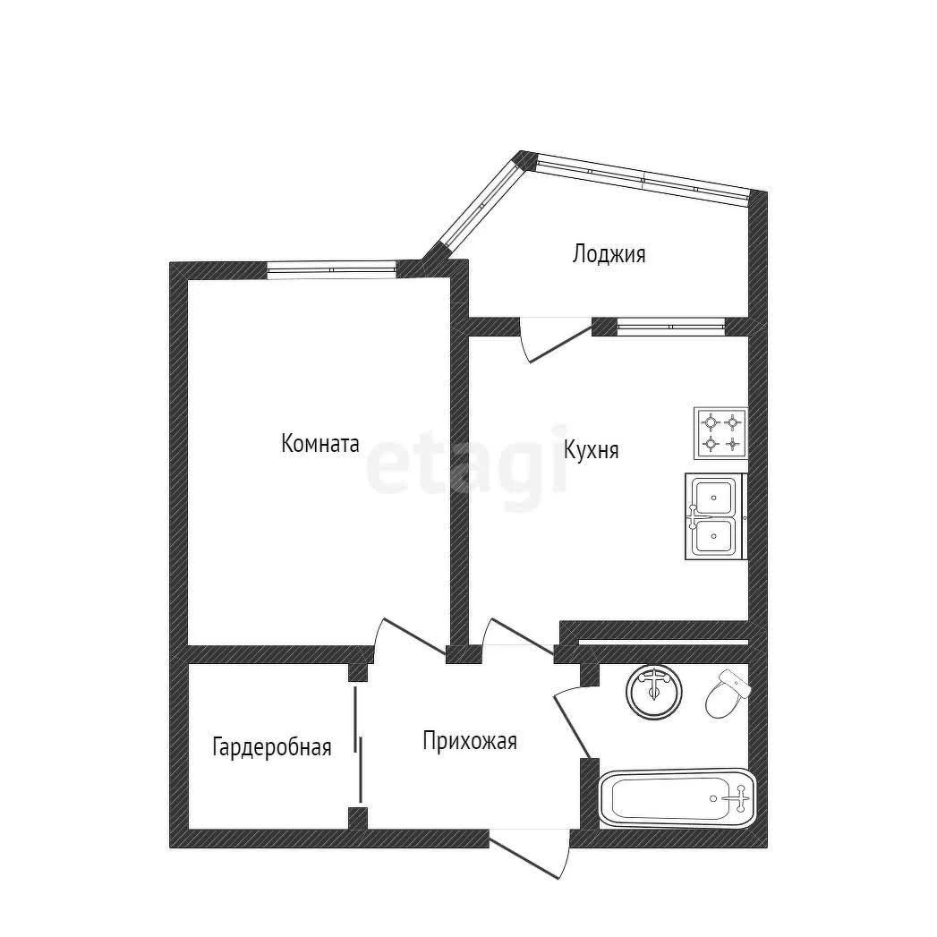 1-к квартира, 42.8м² (Кубанская улица, 58) - миниатюра 6