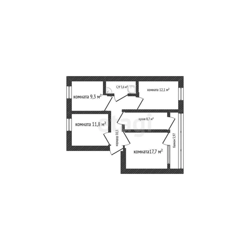 4-к+ квартира, 75.5м² (Красная улица, 16) - миниатюра 12