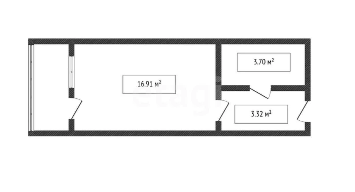 Студия, 24.3м² (, 11/1) - миниатюра 2