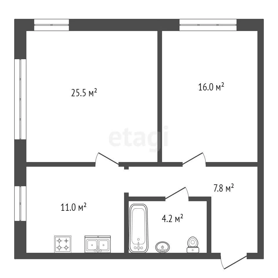 2-к квартира, 64.1м² (Песочная улица, 1к1) - миниатюра 12