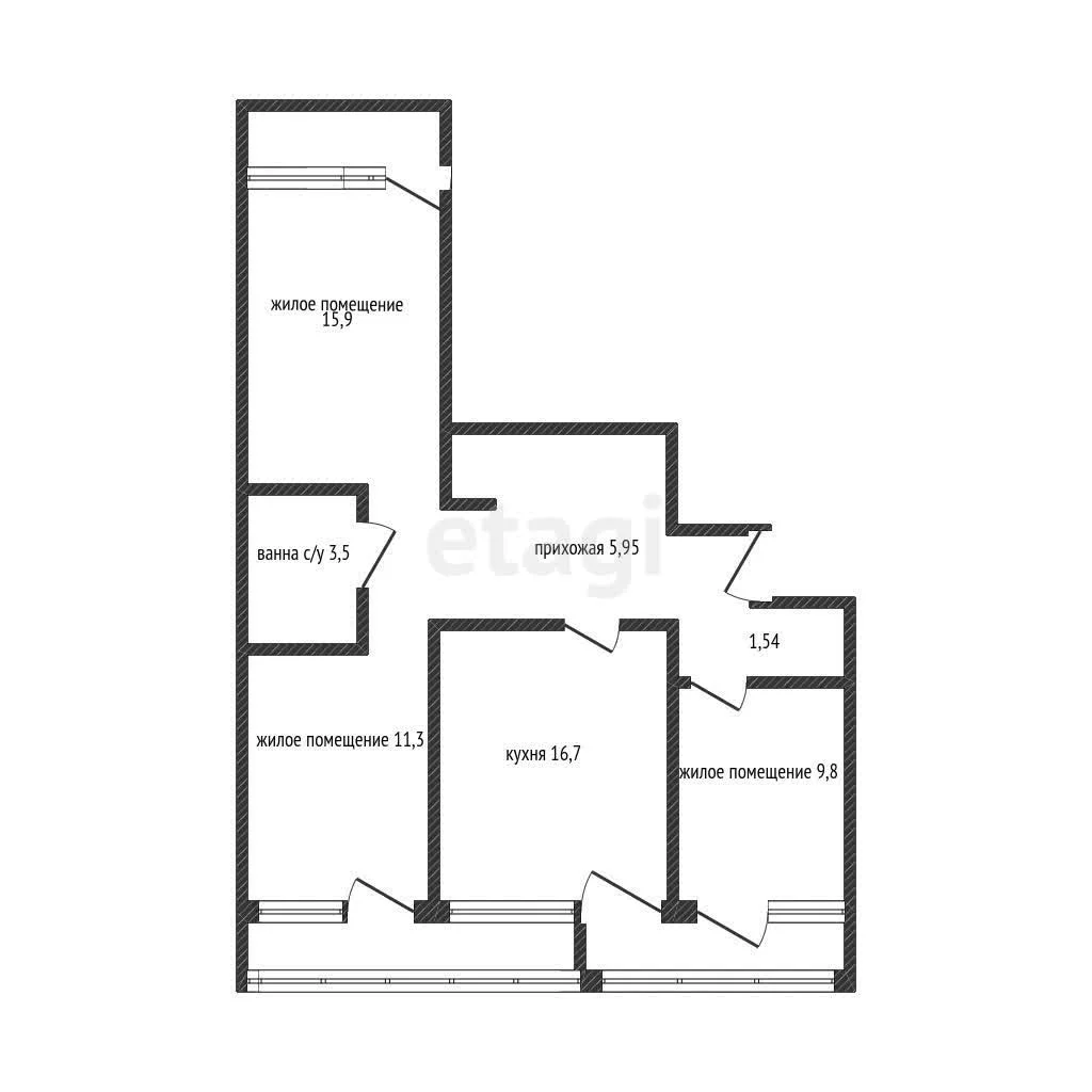 3-к квартира, 74м² (улица Вавилова, 18) - миниатюра 12