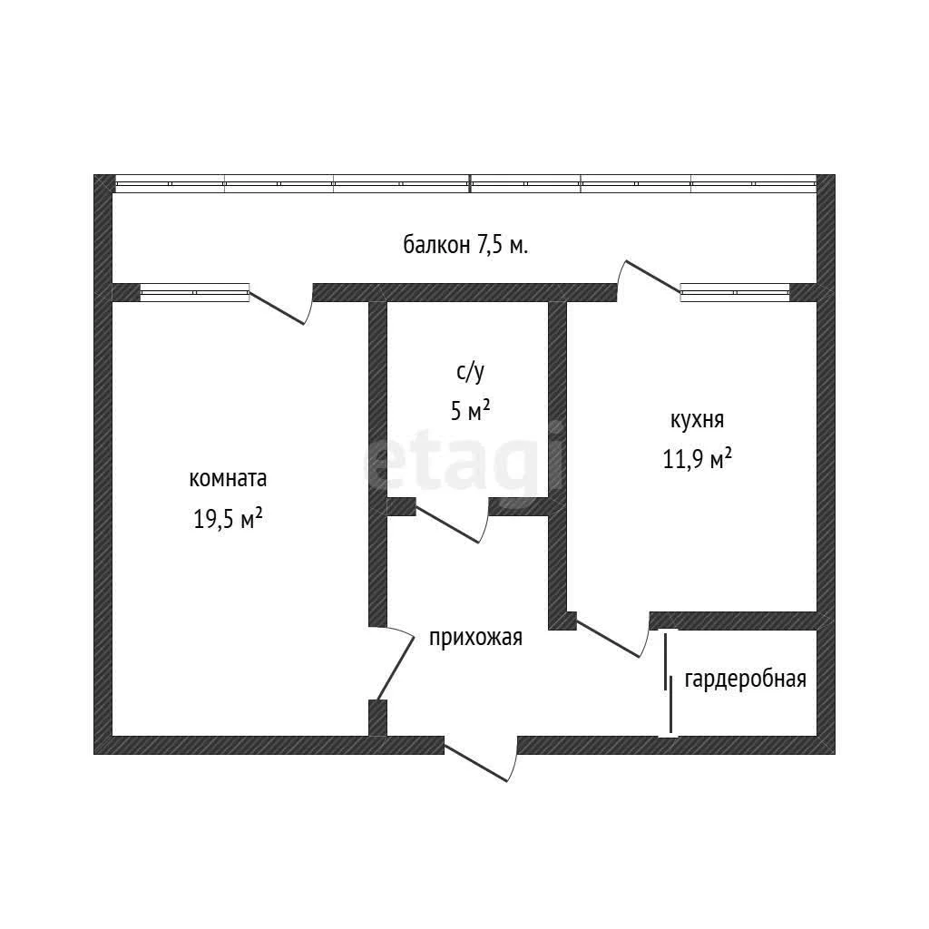 1-к квартира, 43.7м² (улица Калинина, 77) - миниатюра 24