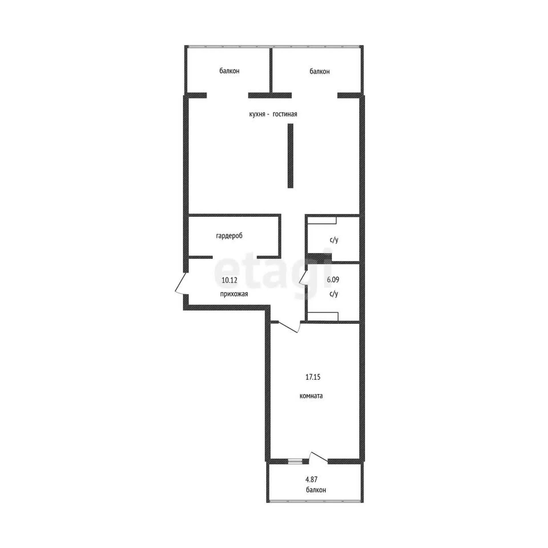 1-к квартира, 65м² (Российская улица, 267к2) - миниатюра 19