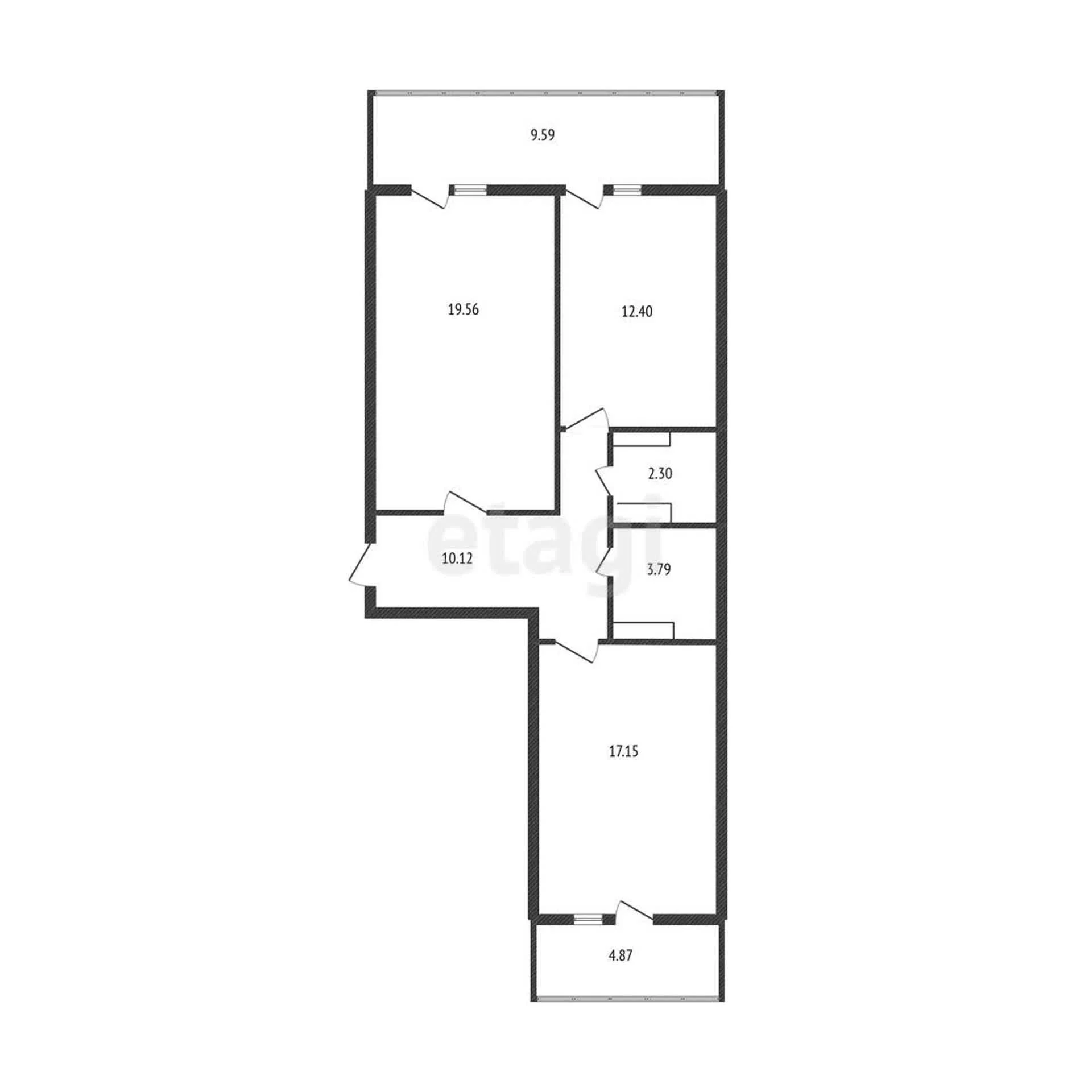 1-к квартира, 65м² (Российская улица, 267к2) - миниатюра 20