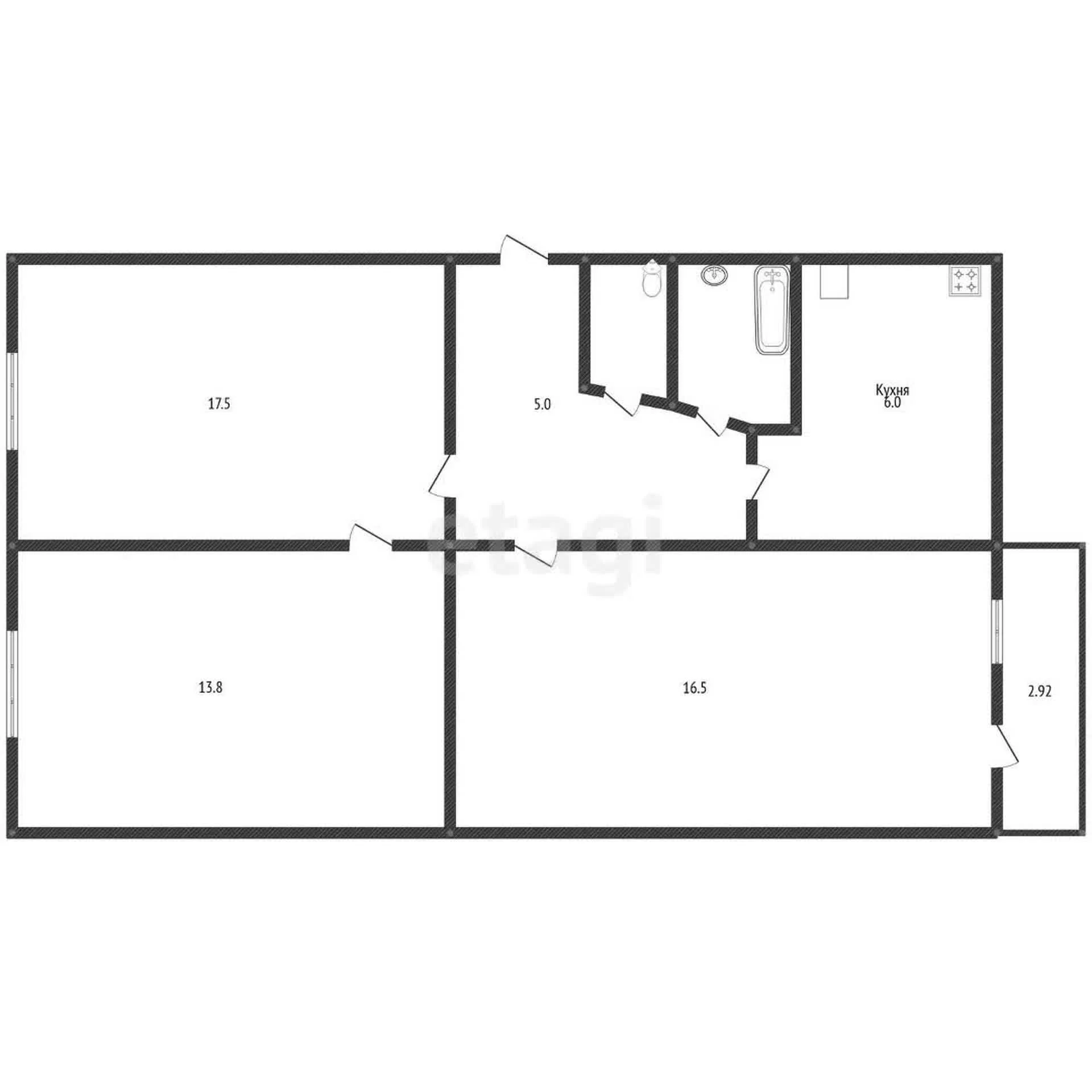 3-к квартира, 62.3м² (Старокубанская улица, 120) - миниатюра 17