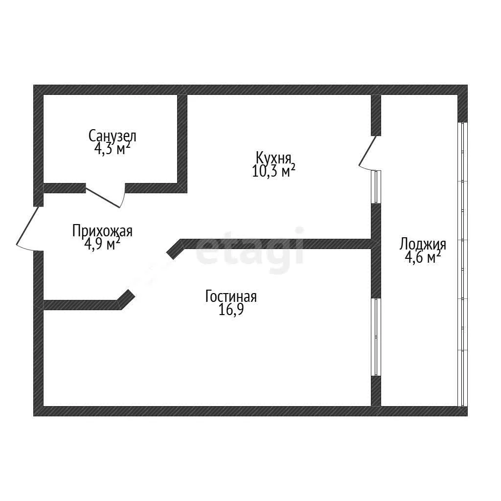 1-к квартира, 36.3м² (улица Григория Булгакова, 10) - миниатюра 18