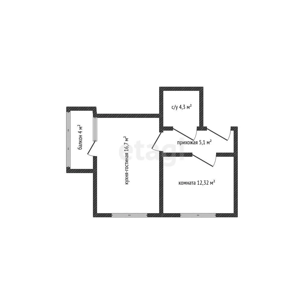 1-к квартира, 38.4м² (улица Даниила Смоляна, 80) - миниатюра 13