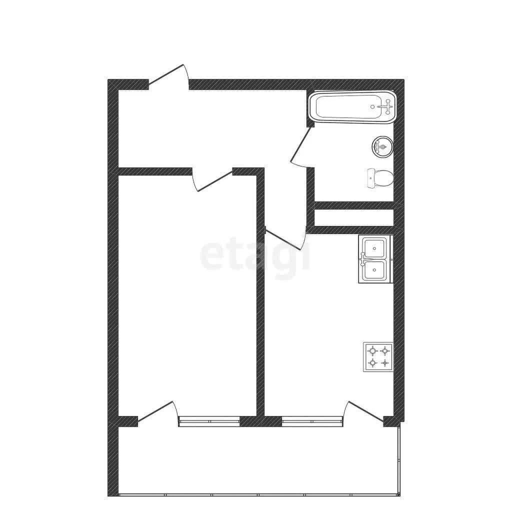 1-к квартира, 38.3м² (улица Кирилла Россинского, 3/1к1) - миниатюра 9