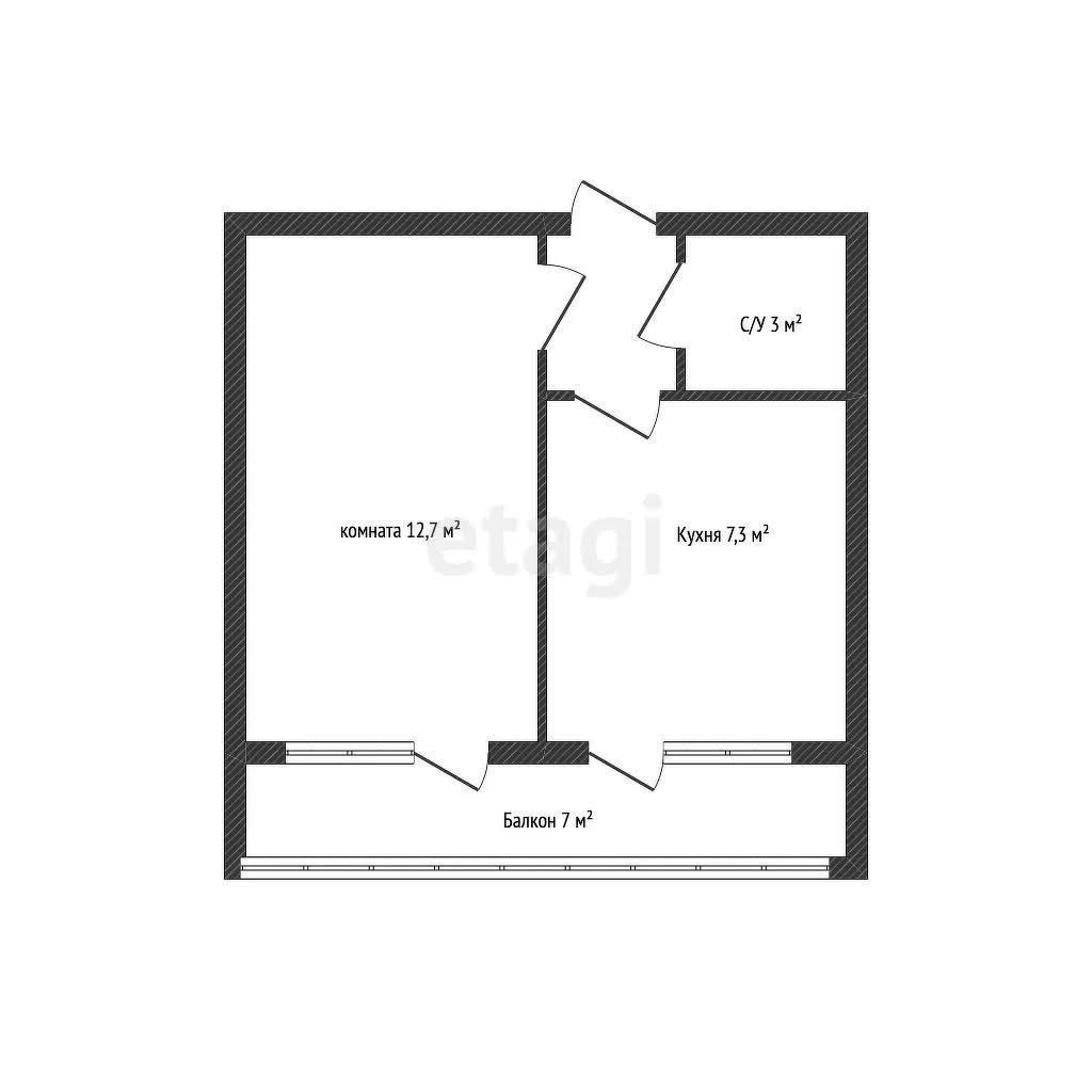 1-к квартира, 25.8м² (Бжегокайская улица, 25/1к12) - миниатюра 11