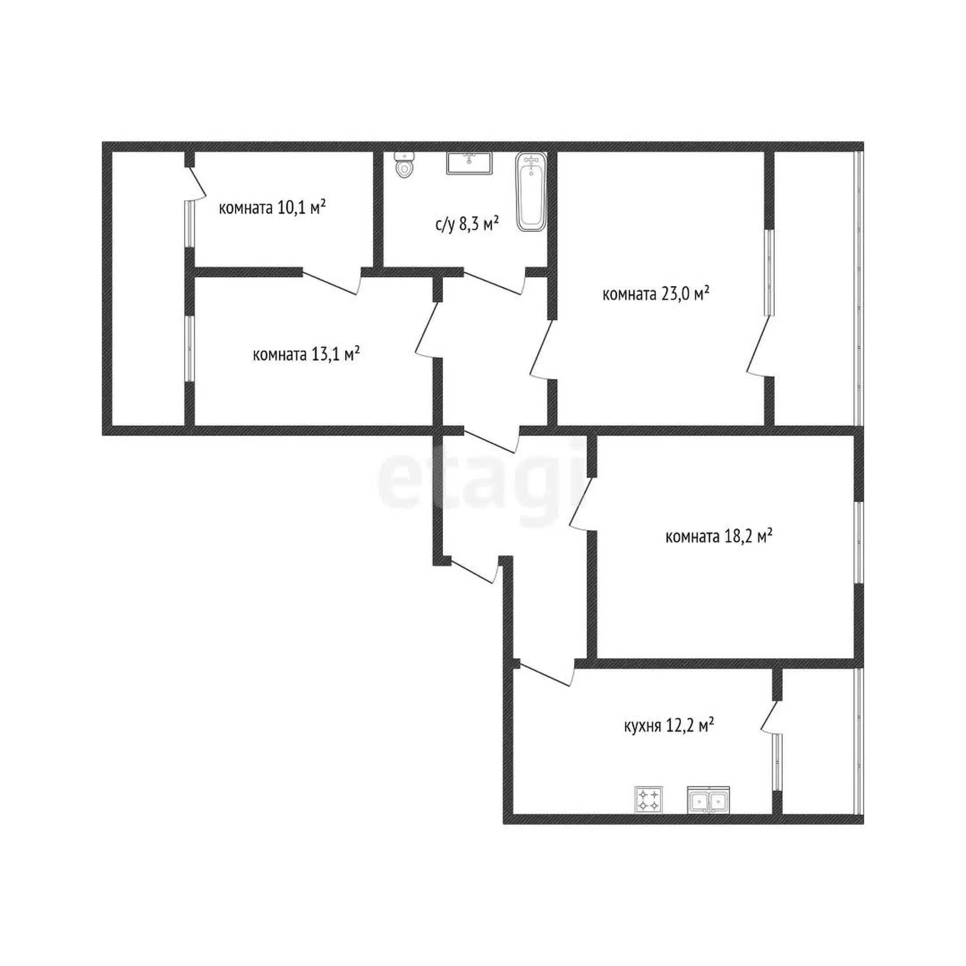 4-к+ квартира, 98.8м² (Гимназическая улица, 60) - миниатюра 35