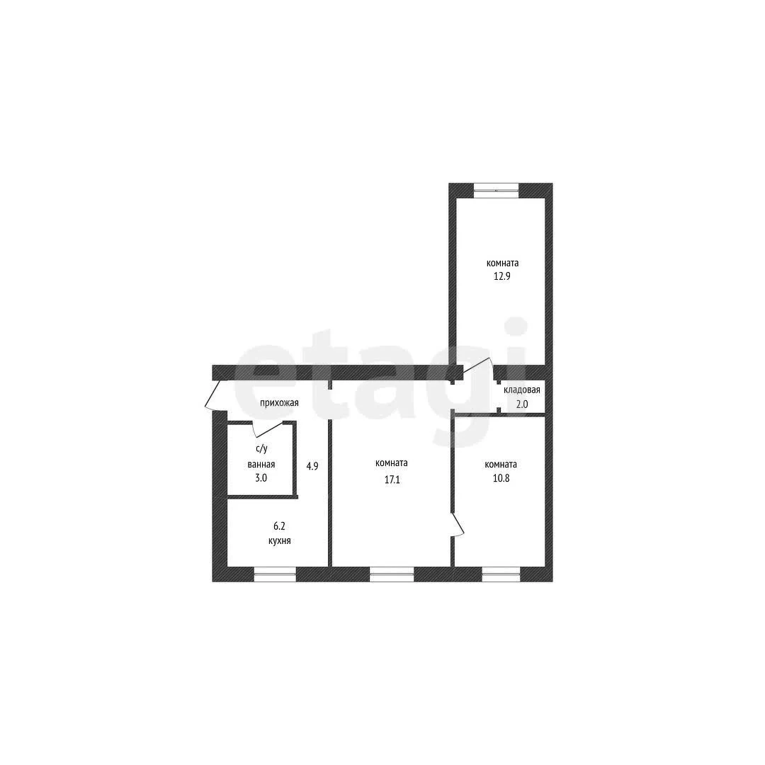 3-к квартира, 56.9м² (улица Курчатова, 4) - миниатюра 39