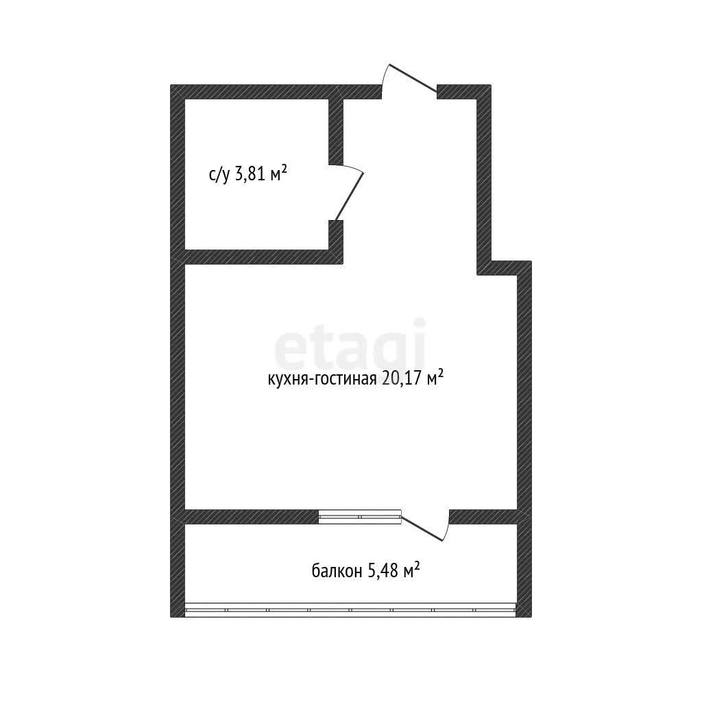 Студия, 24.1м² (улица Григория Булгакова, 8к1) - миниатюра 16
