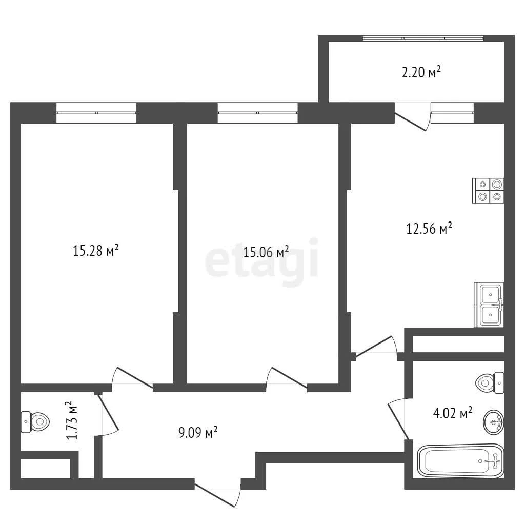 2-к квартира, 59.94м² (Природная улица, 10бк24) - миниатюра 16