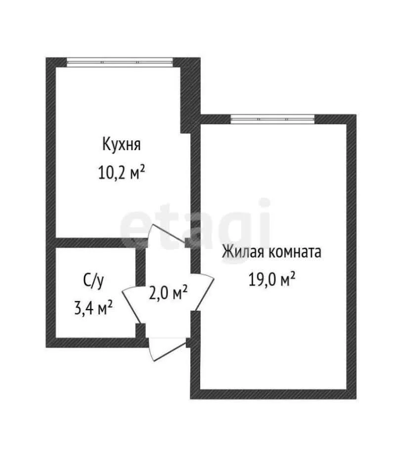 1-к квартира, 34.3м² (Ленинский переулок, 13) - миниатюра 15