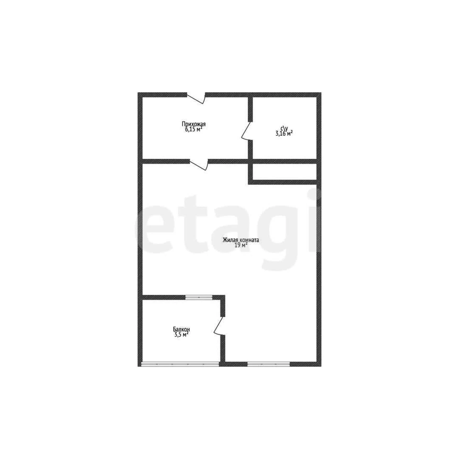 1-к квартира, 34м² (Российская улица, 267к4) - миниатюра 10