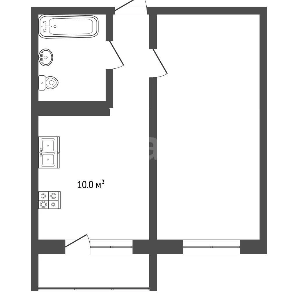 1-к квартира, 33м² (Российская улица, 257/7) - изображение 1