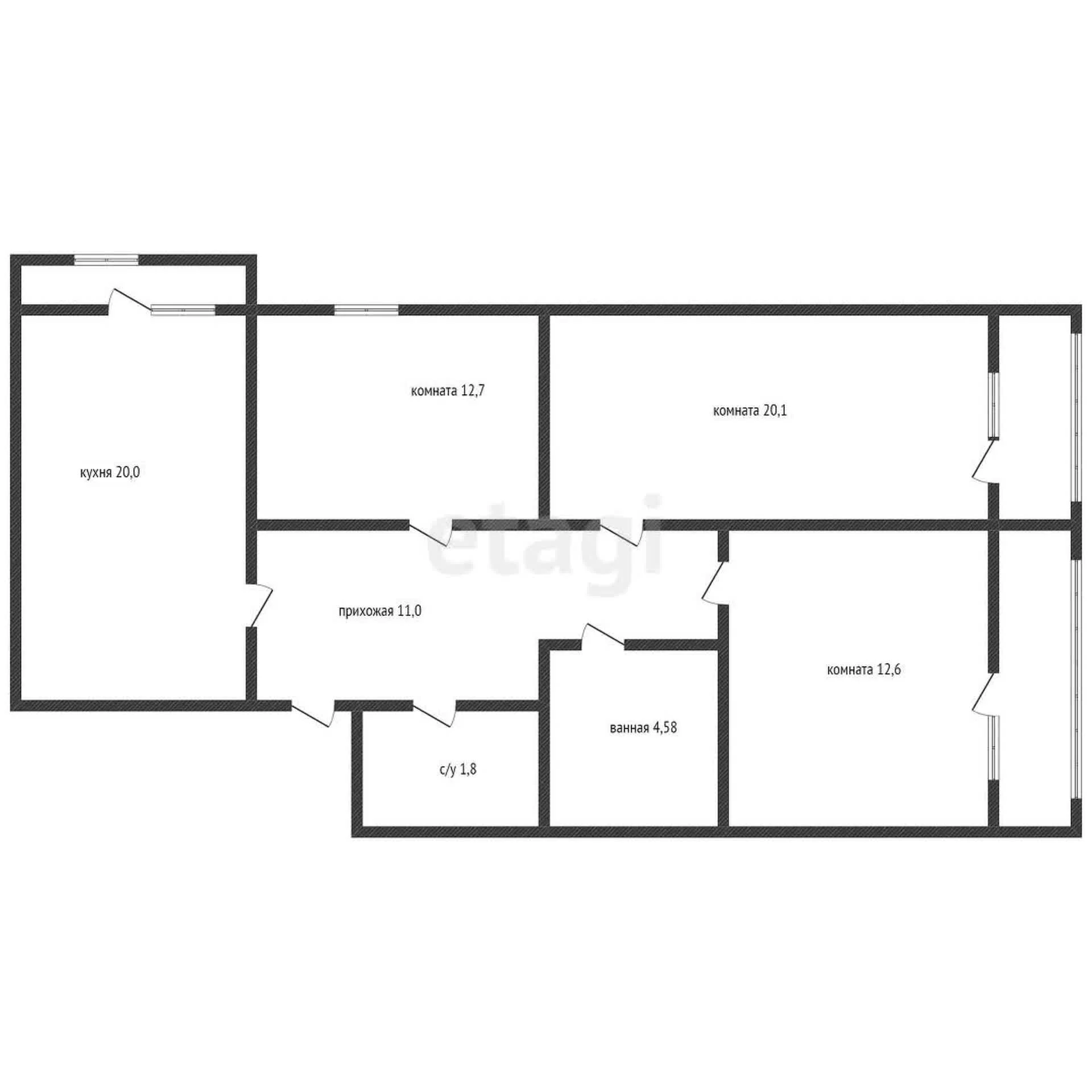 3-к квартира, 82.3м² (улица имени 40-летия Победы, 33/8) - миниатюра 12