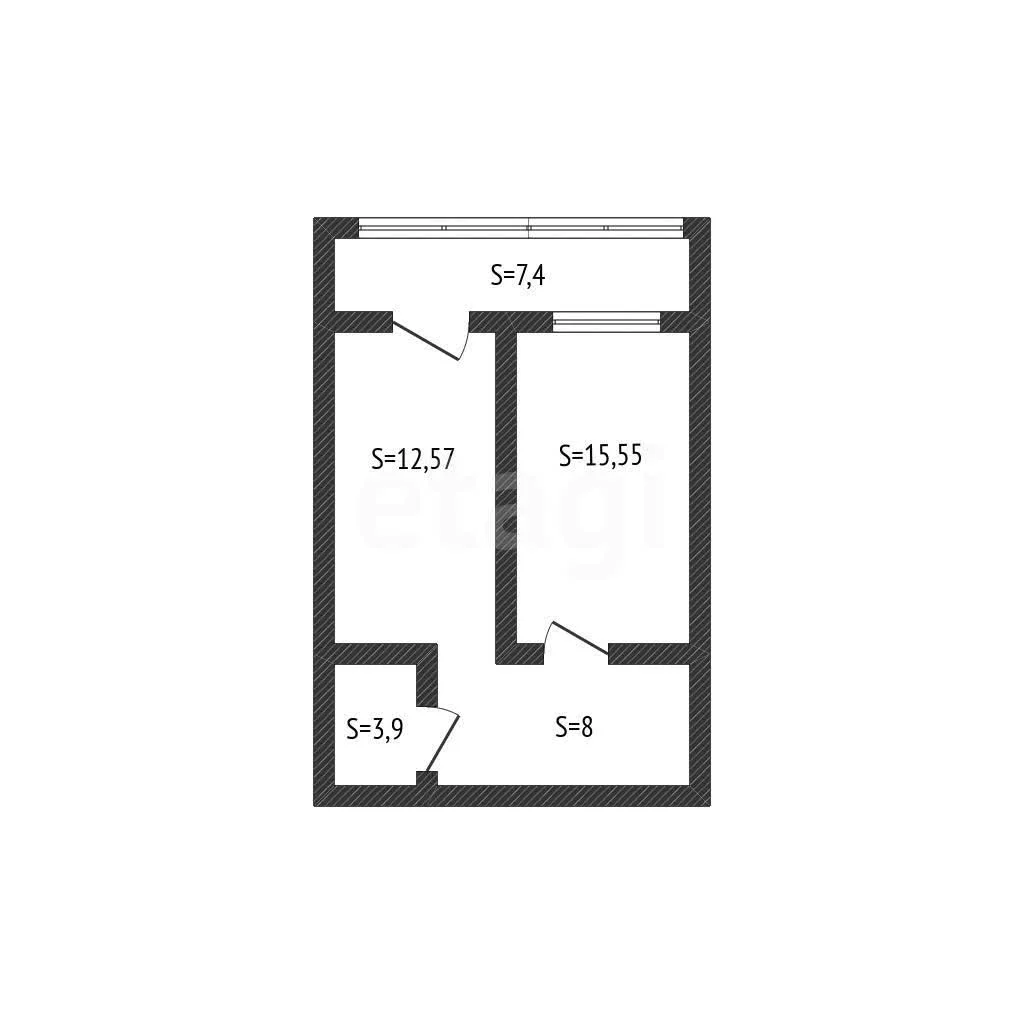 1-к квартира, 41.1м² (Домбайская улица, 10) - изображение 1