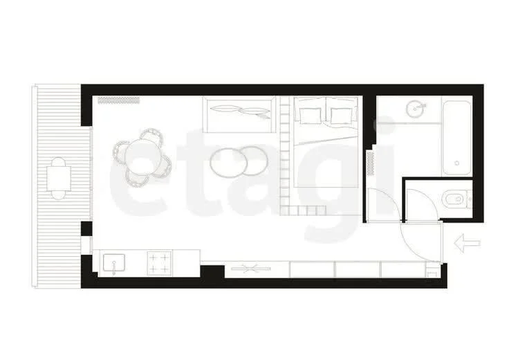 Студия, 33м² (Адмиралтейский бульвар, 3к3) - миниатюра 23