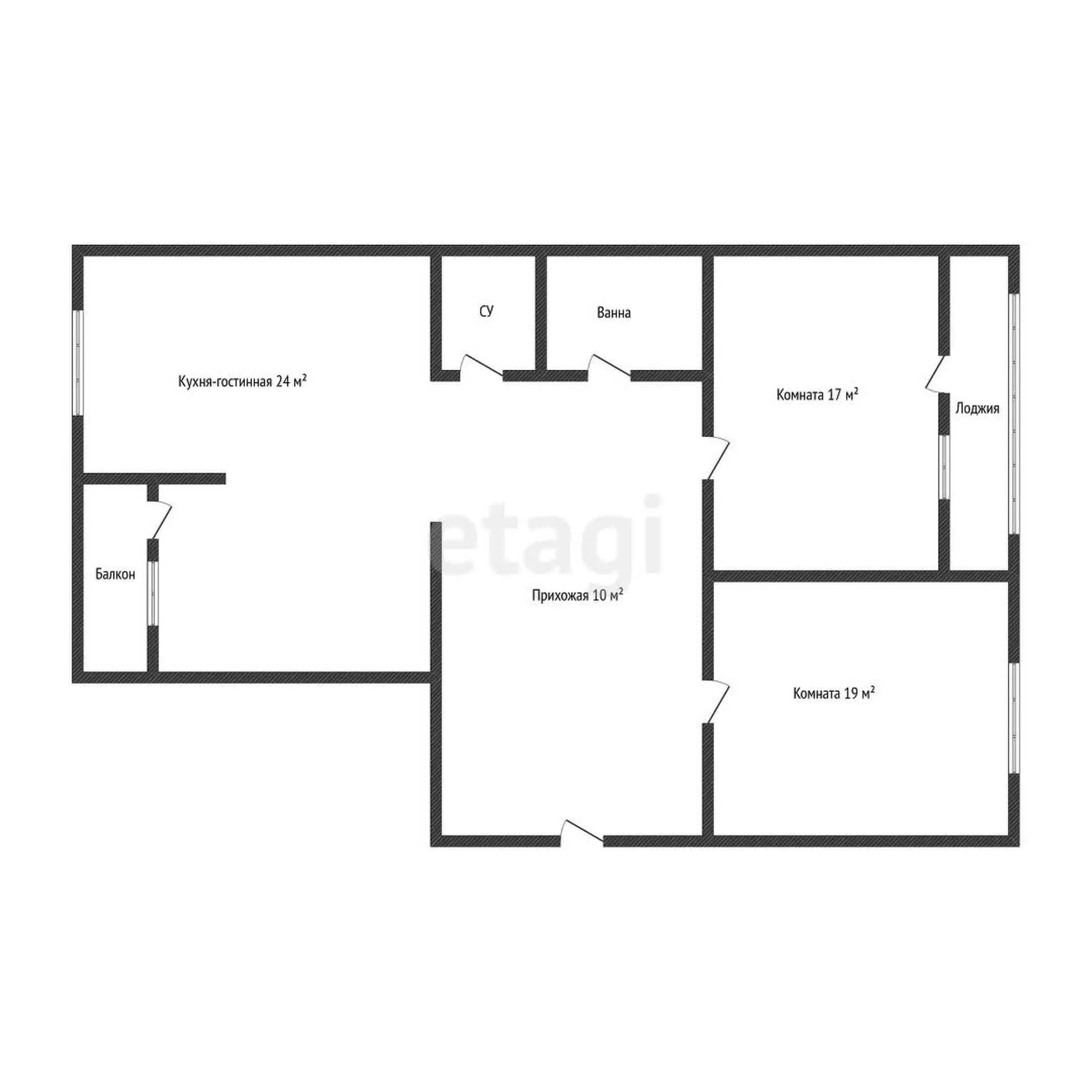 2-к квартира, 71.2м² (Питерская улица, 40к1) - миниатюра 17