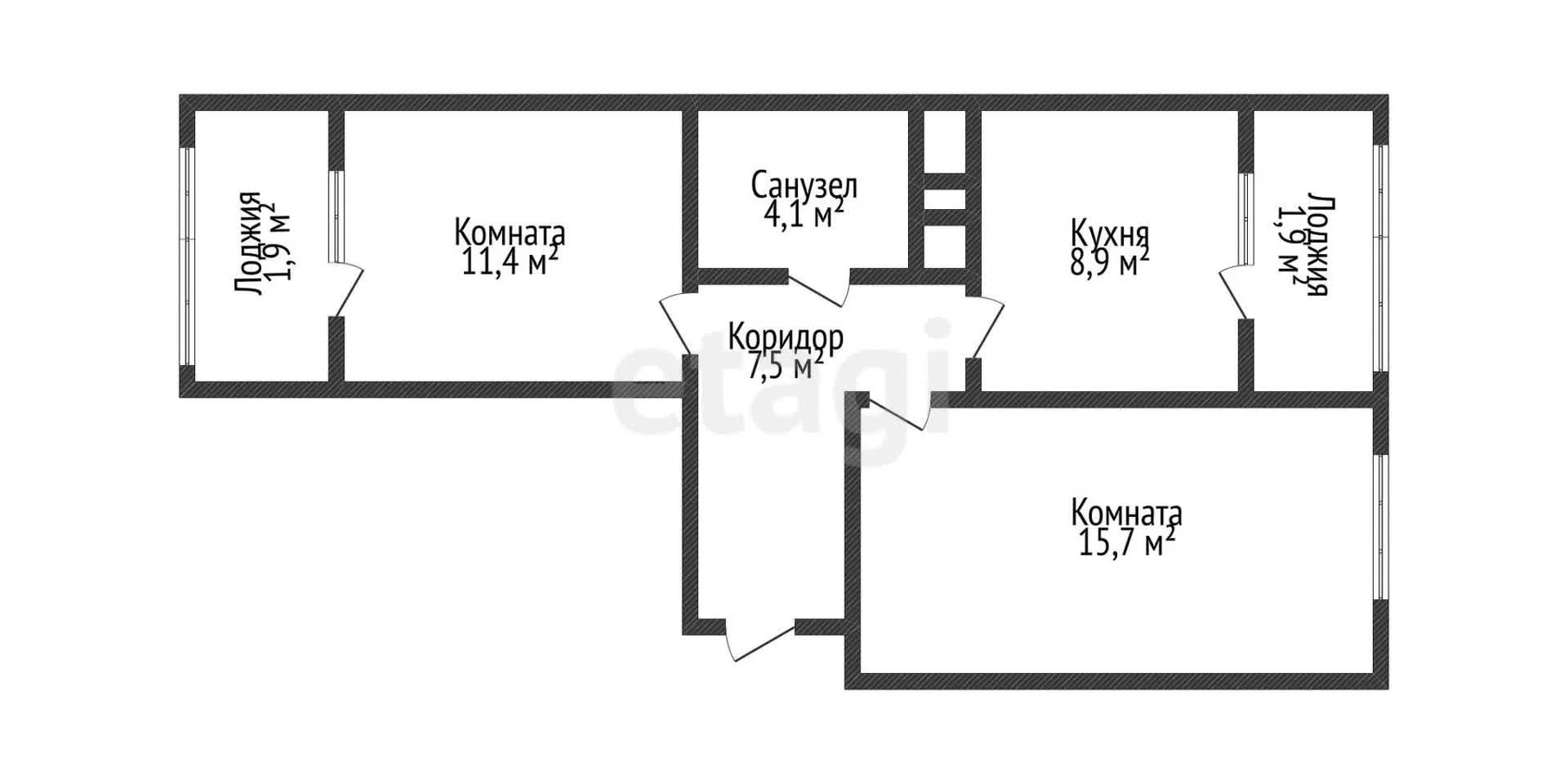2-к квартира, 47.2м² (улица Западный Обход, 45к5) - миниатюра 11