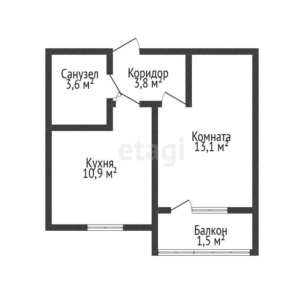 1-к квартира, 31.7м² (улица имени Владимира Жириновского, 1к1) - миниатюра 13