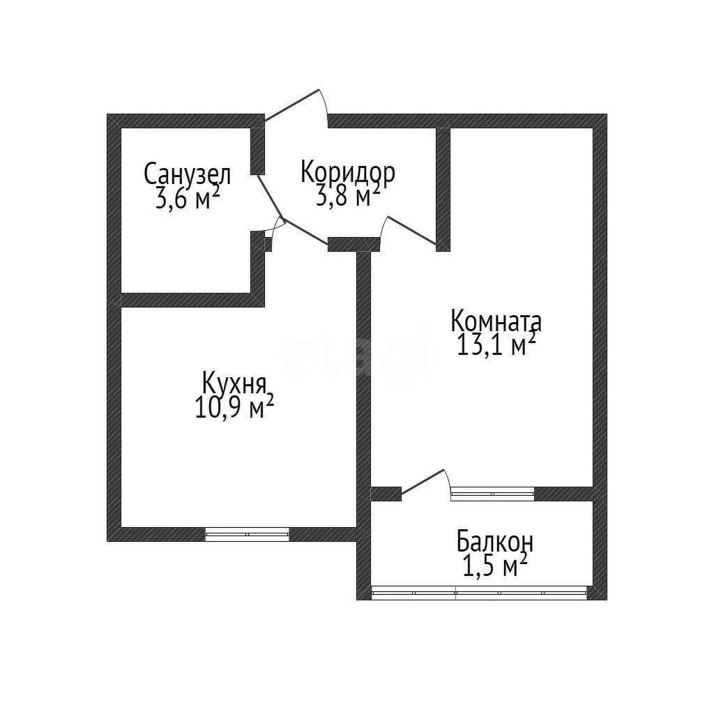 1-к квартира, 31.7м² (улица имени Владимира Жириновского, 1к1) - миниатюра 4