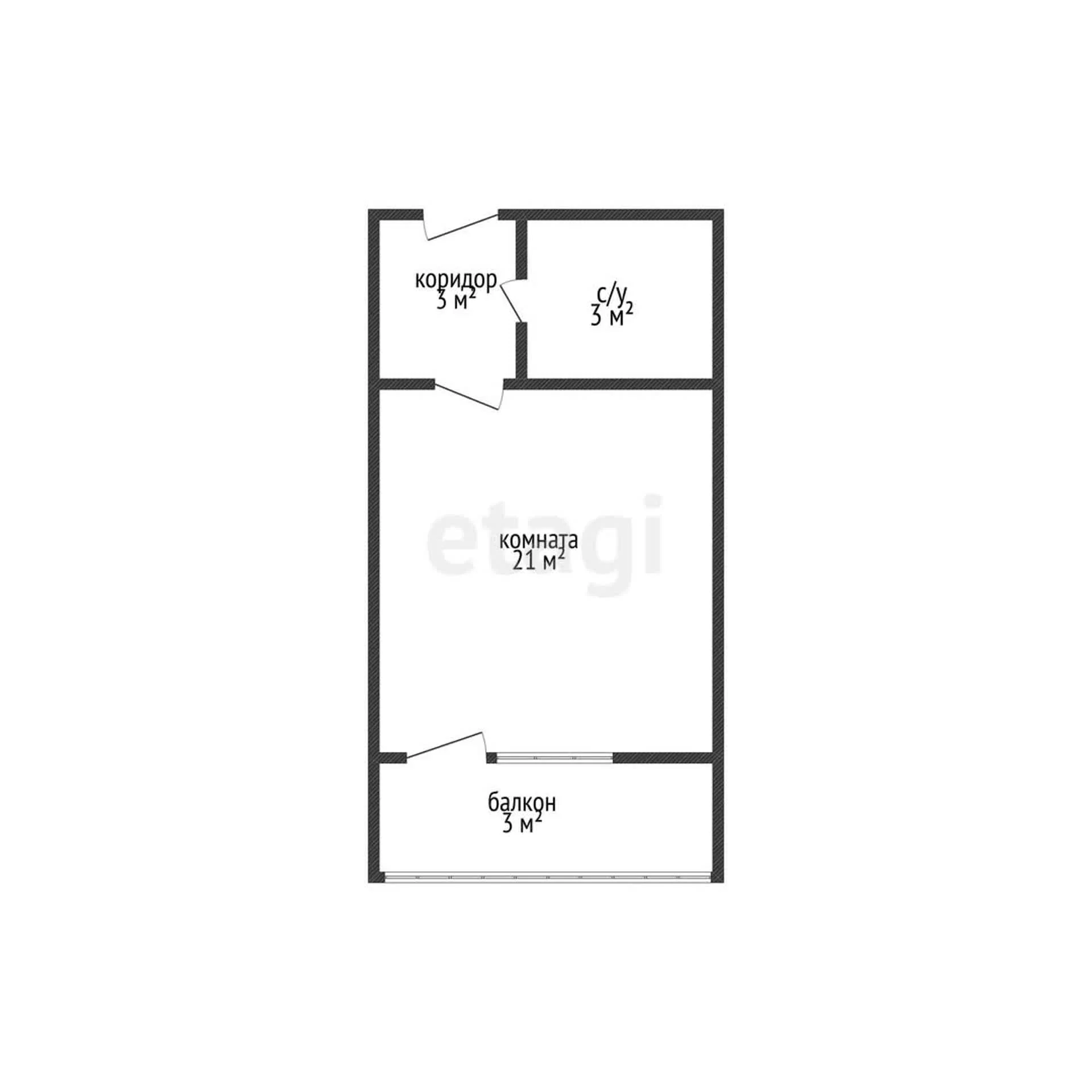 Студия, 30м² (улица имени Мусоргского М.П., 26к1) - миниатюра 18