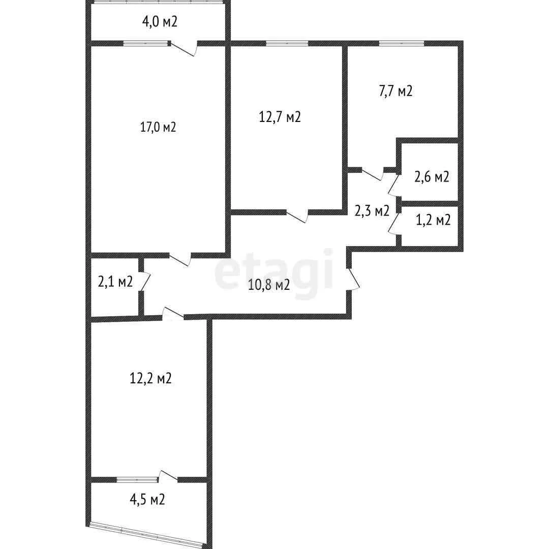 3-к квартира, 68.6м² (проспект Чекистов, 3) - миниатюра 18