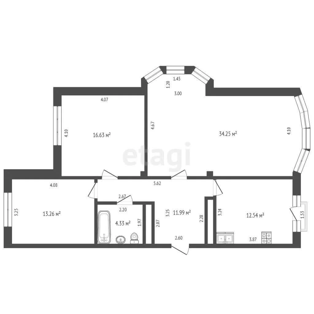 3-к квартира, 93м² (улица Яна Полуяна, 57) - миниатюра 14
