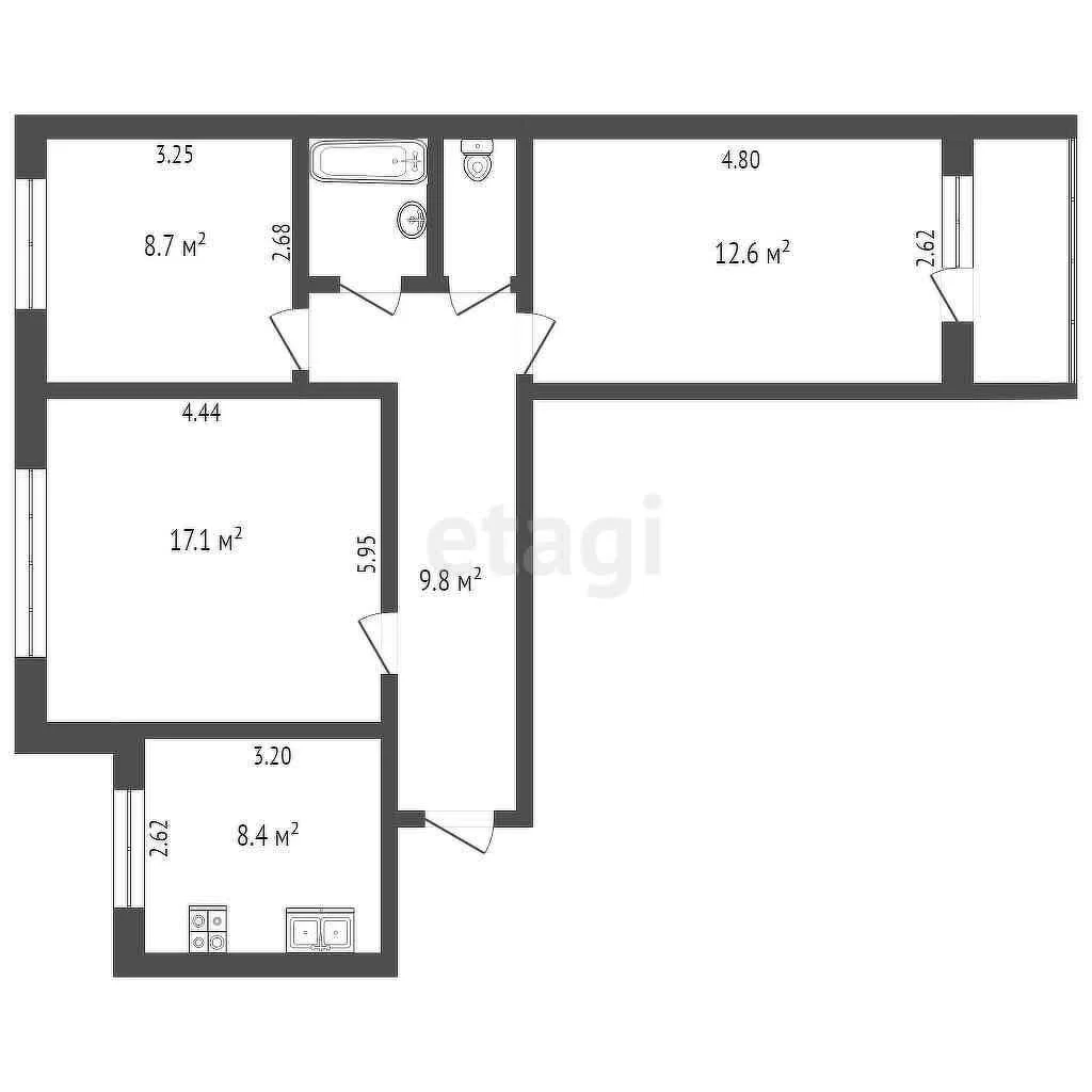 3-к квартира, 62.8м² (Ставропольская улица, 184) - миниатюра 28