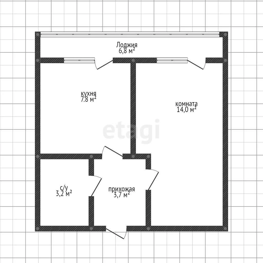 1-к квартира, 32.1м² (улица Западный Обход, 57к3) - миниатюра 8
