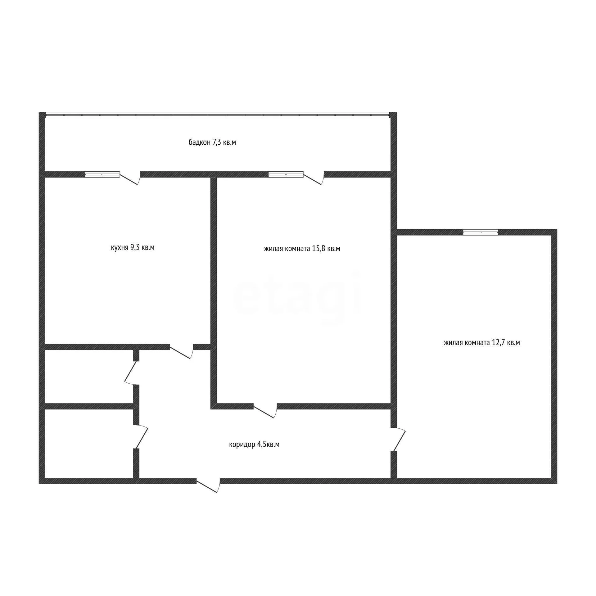2-к квартира, 47.1м² (Симферопольская улица, 40) - миниатюра 2