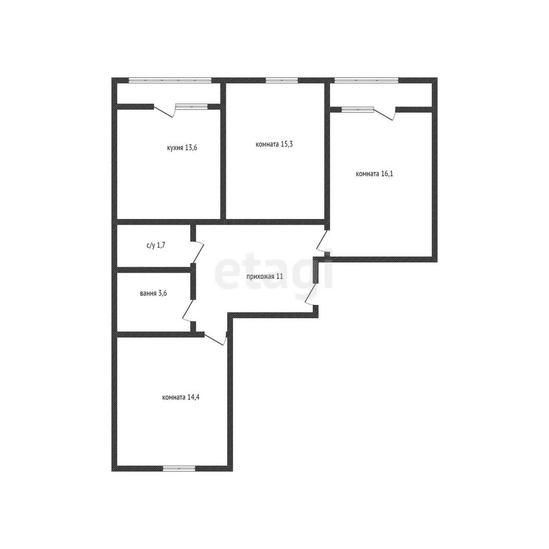 3-к квартира, 78.8м² (улица Снесарева, 17/1к2) - миниатюра 15