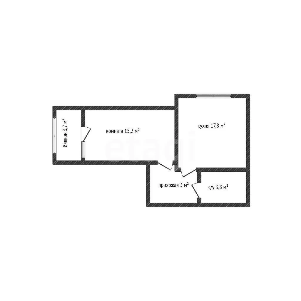 1-к квартира, 41.4м² (Российская улица, 267а/6) - миниатюра 2