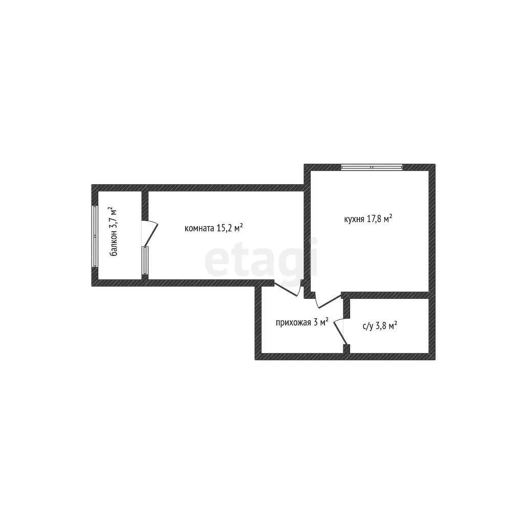 1-к квартира, 41.4м² (Российская улица, 267а/6) - миниатюра 8