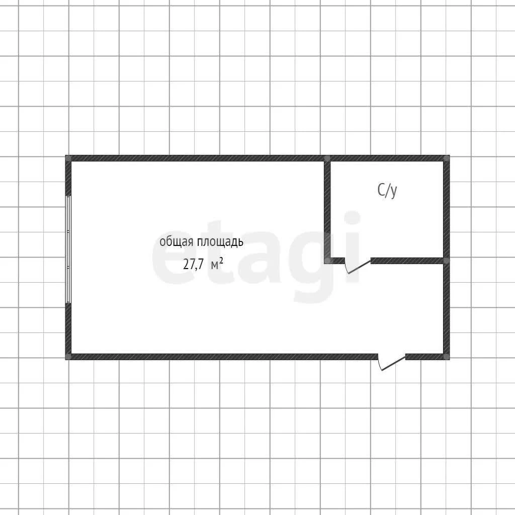 Студия, 27.7м² (Первомайская улица, 36/4) - миниатюра 17