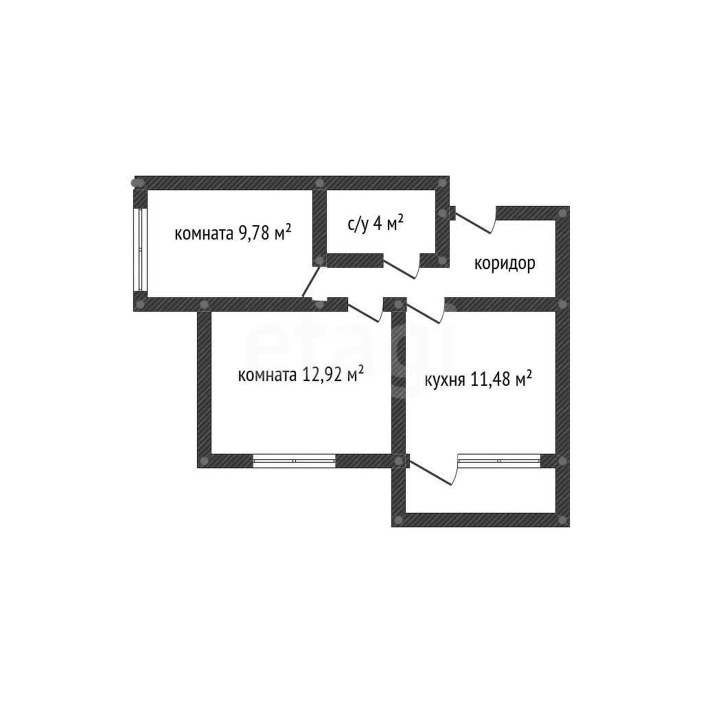 2-к квартира, 44.6м² (улица Даниила Смоляна, 65к1)
