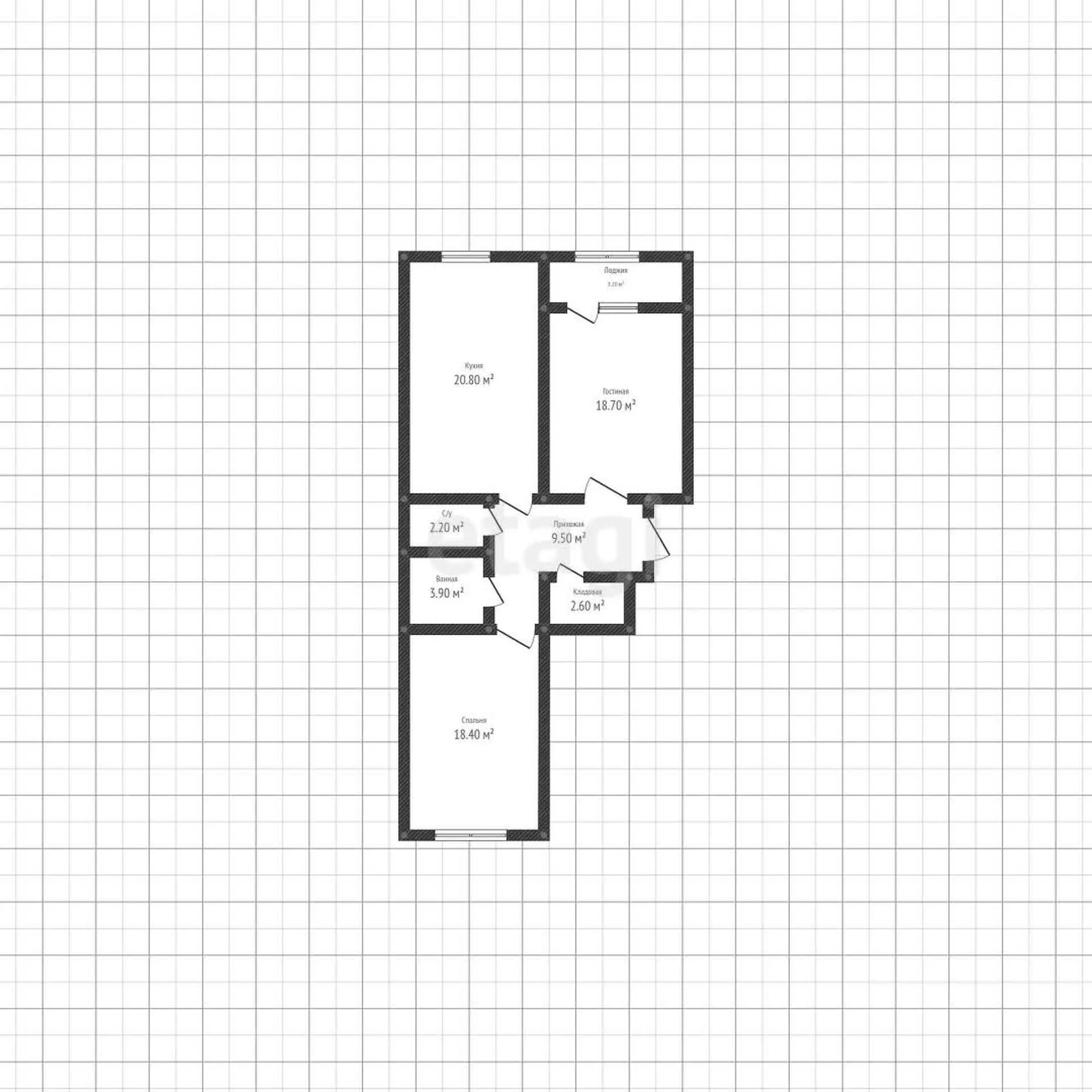 2-к квартира, 76.1м² (Морская улица, 43) - миниатюра 34