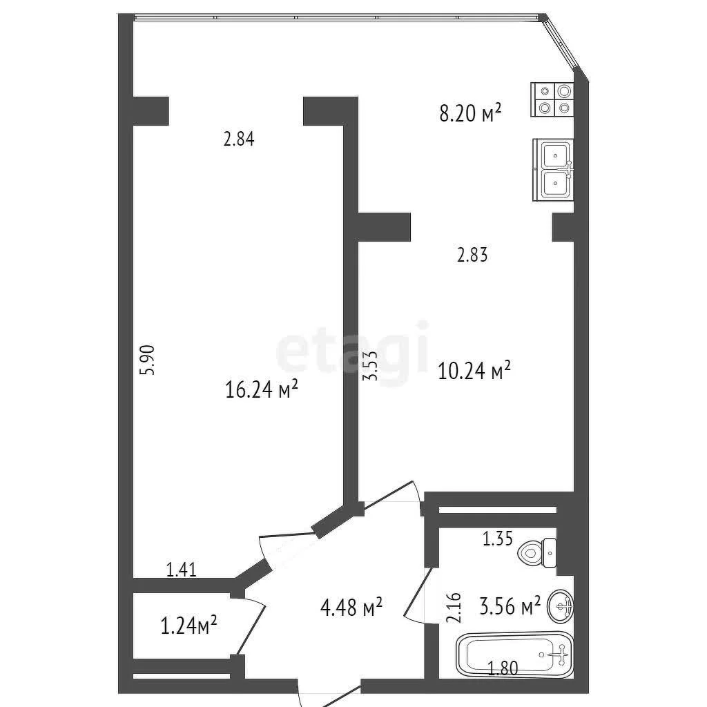 1-к квартира, 35м² (Душистая улица, 79к1) - миниатюра 26