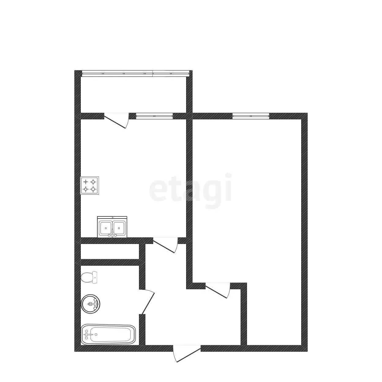 1-к квартира, 34.28м² (Воронежская улица, 47/10) - миниатюра 10