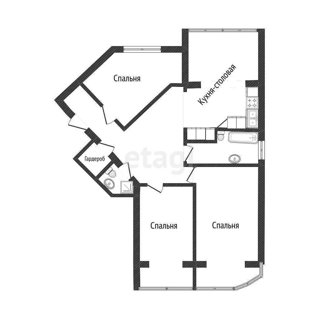 3-к квартира, 105.5м² (бульвар Клары Лучко, 14к1) - миниатюра 45