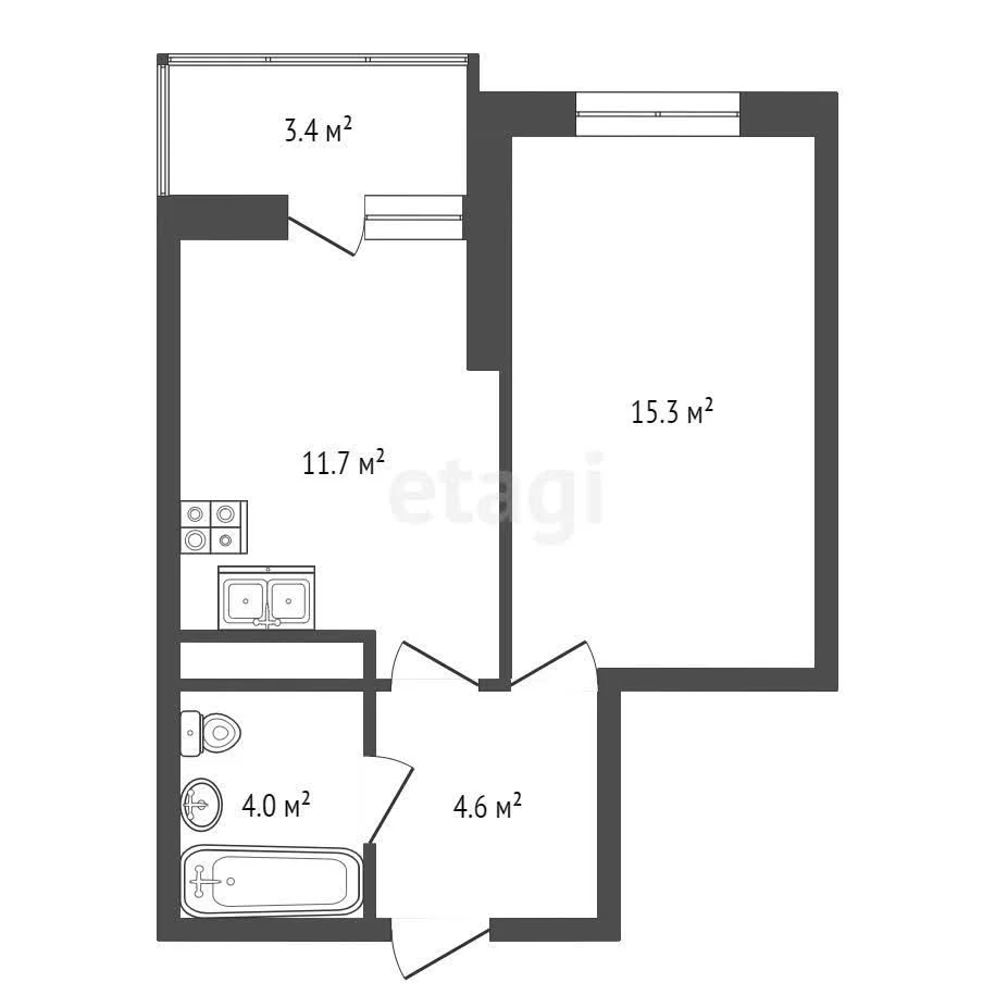 1-к квартира, 35.9м² (улица Даниила Смоляна, 71к1) - миниатюра 10