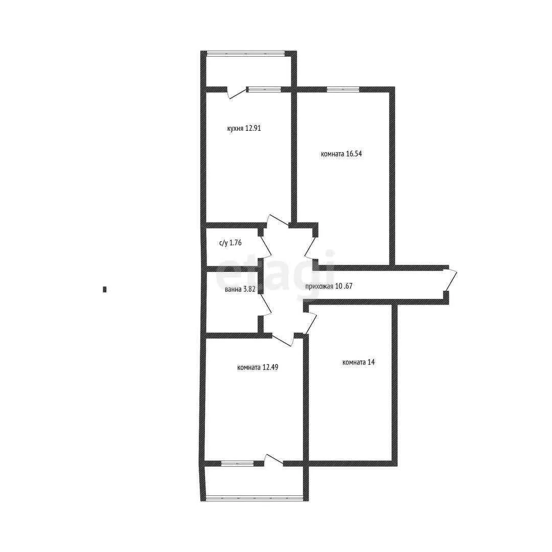 3-к квартира, 77м² (Лиссабонская улица, 109к27) - миниатюра 29